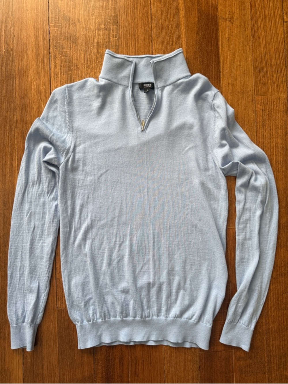 Reiss Light Blue Quarter-Zip Sweater sz Small